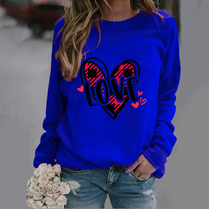 Sweat-shirt pour femmes avec design créatif de cœur et coupe décontractée Chic & Stil