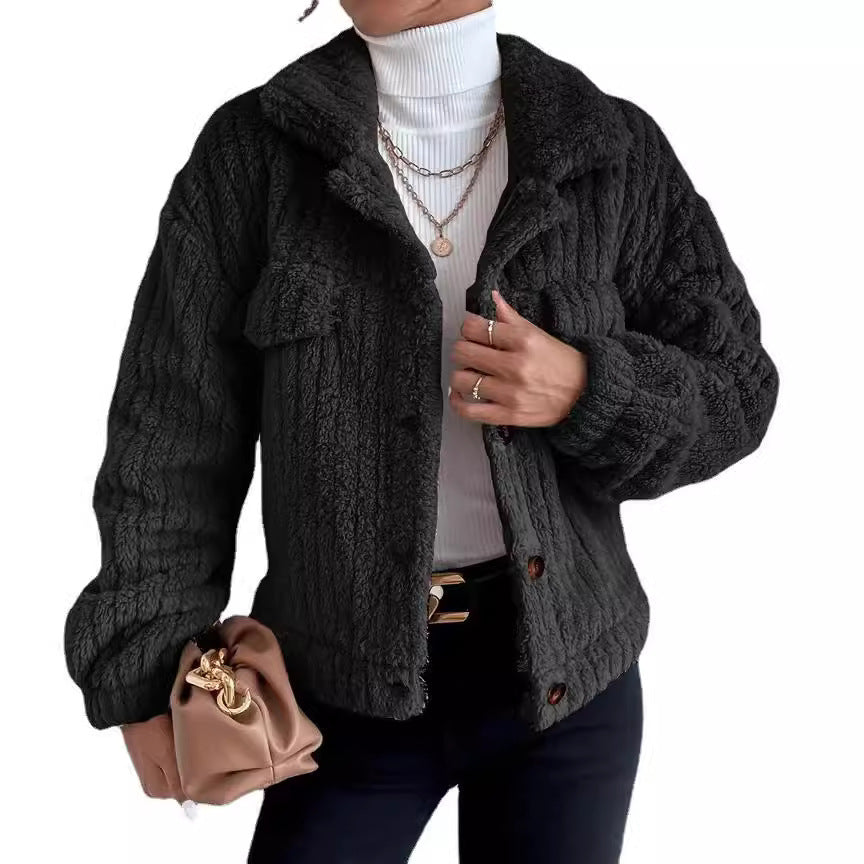 Ladies oversized soft structured fleece jacket Lune London