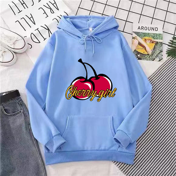Women's hoodie with cheerful cherry motif Chic & Stil