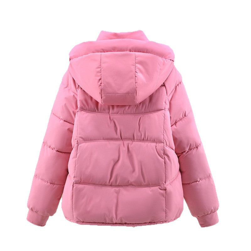 Ladies modern down jacket with removable hood and practical pockets Lune London