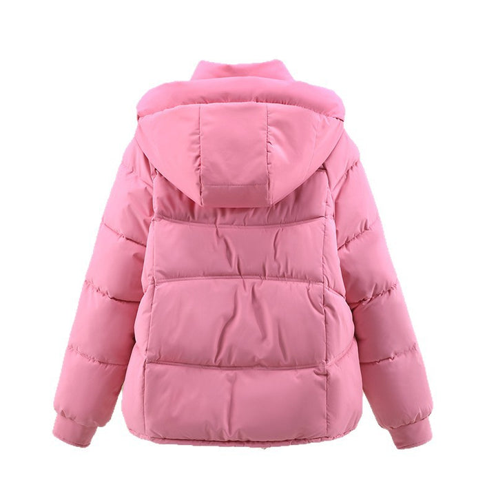 Ladies modern down jacket with removable hood and practical pockets Lune London