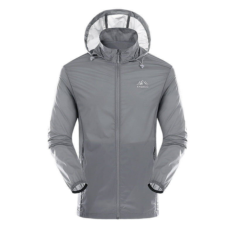 Lightweight outdoor jacket for men with adjustable hood collar Lune London