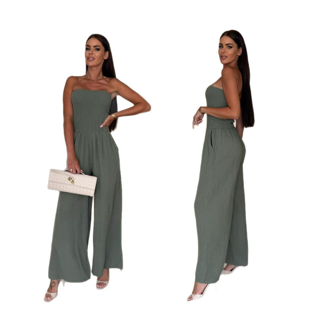 Lune London Wide Leg Strapless Jumpsuit for Women