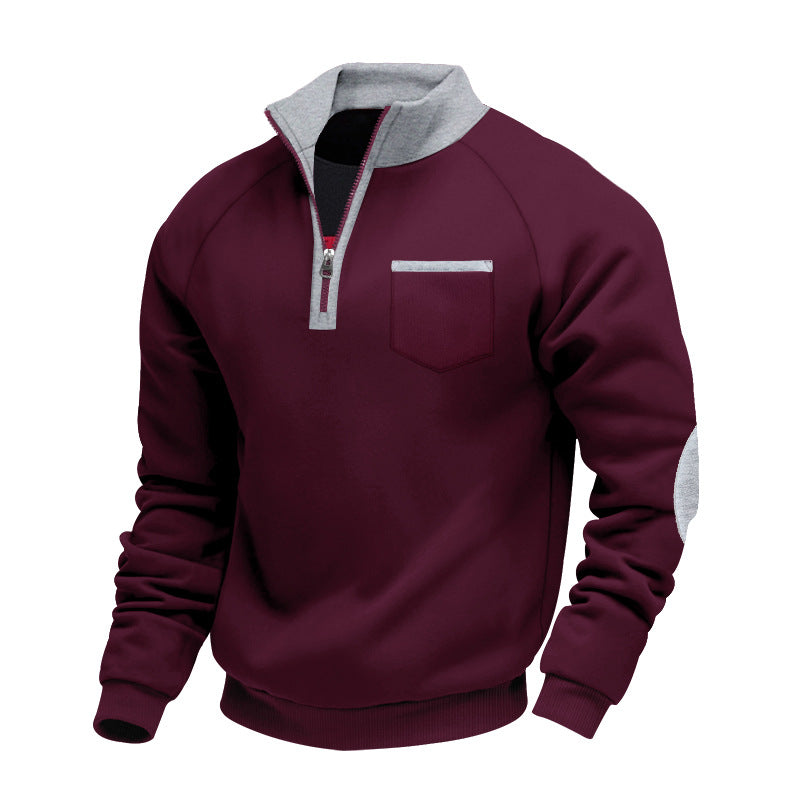 Men's trendy hooded sweater with zipper and practical chest pocket Lune London