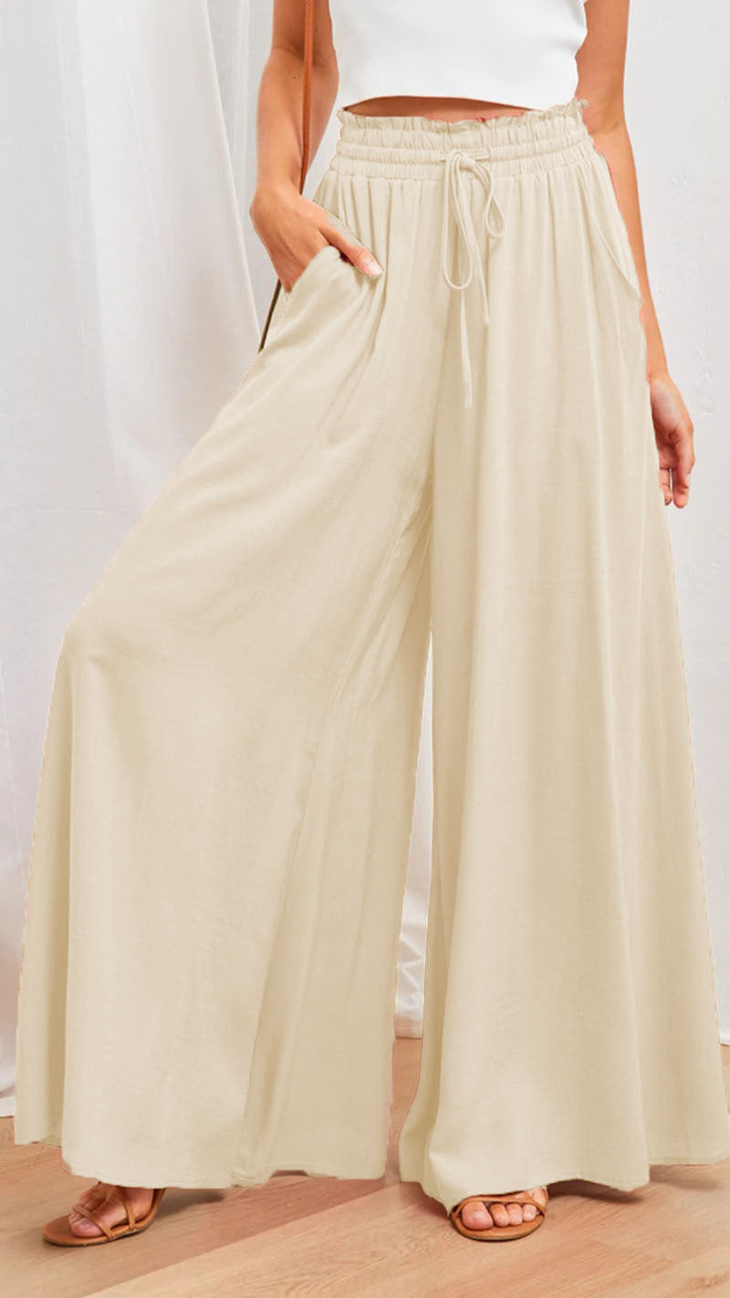 Loose summer pants for women with elastic waistband and pockets Lune London