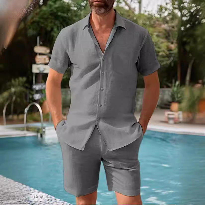 Men's lightweight short sleeve shirt and shorts Lune London