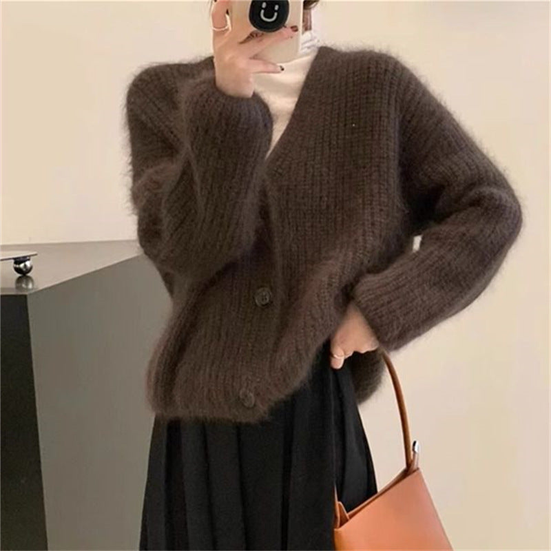 Cardigan en polaire pour femmes avec bouton et coupe décontractée Chic & Stil