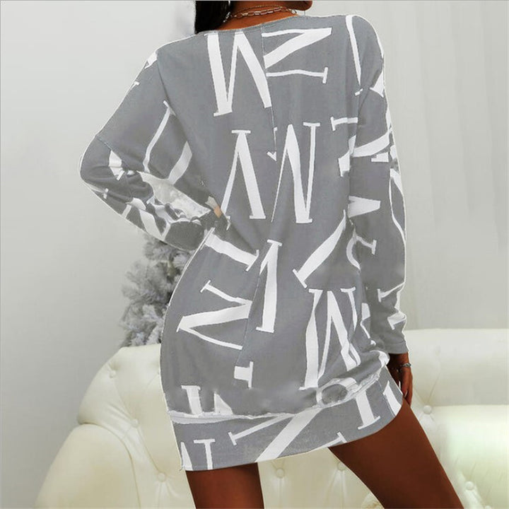 Casual mini dress for women with graphic print and long sleeves Lune London