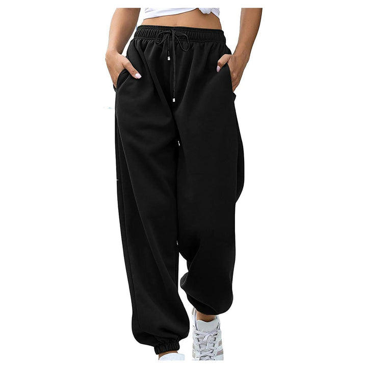 Women's casual sweatpants with high waistband and side zipper pockets Chic & Stil