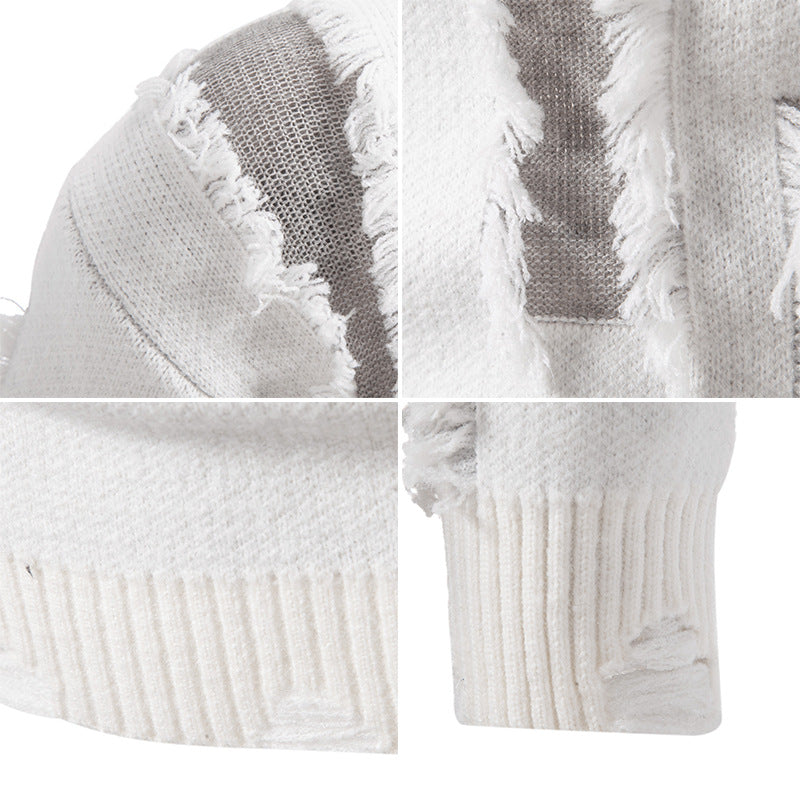 Modern knitted sweater for men with trendy fringes and a unique design Lune London