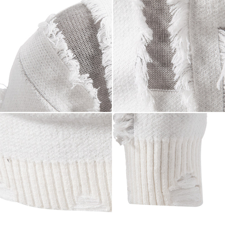 Modern knitted sweater for men with trendy fringes and a unique design Lune London