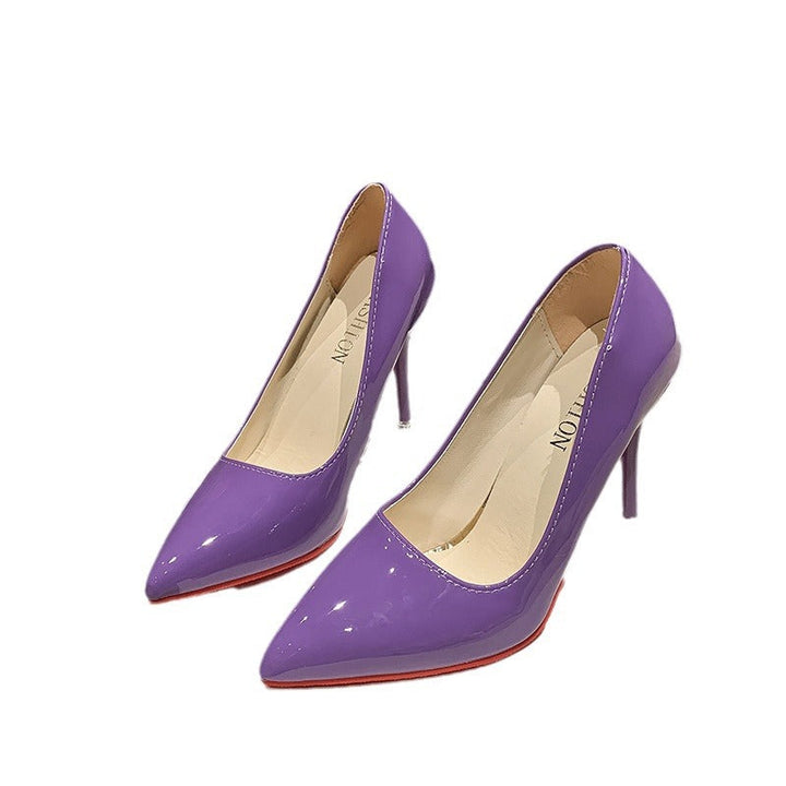 Ladies Elegant High Heels with Pointed Toe and Transparent Heel Lune London