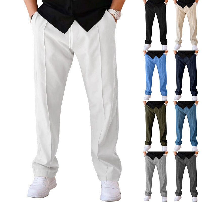 Men's elegant high-waisted casual trousers with practical pockets Lune London