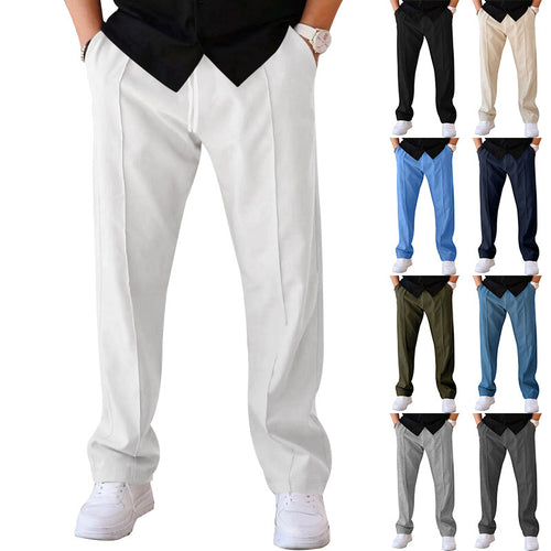 Men's elegant high-waisted casual trousers with practical pockets Lune London
