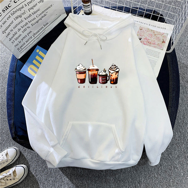Women's hoodie with cute drink motif Chic & Stil