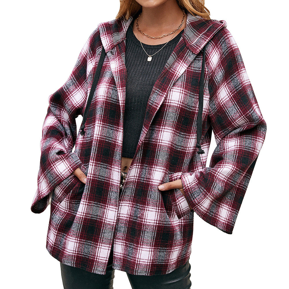 Ladies Carre Overshirt jacket in a casual style with hood and wide sleeves Lune London
