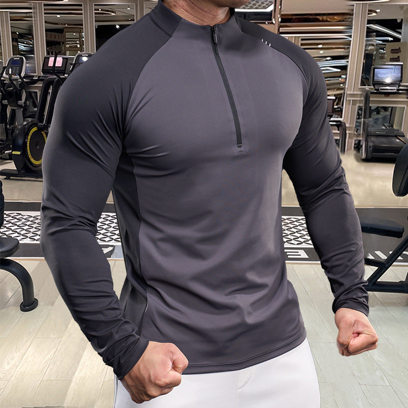 Men's functional t-shirt with half-zip and raglan sleeves Lune London