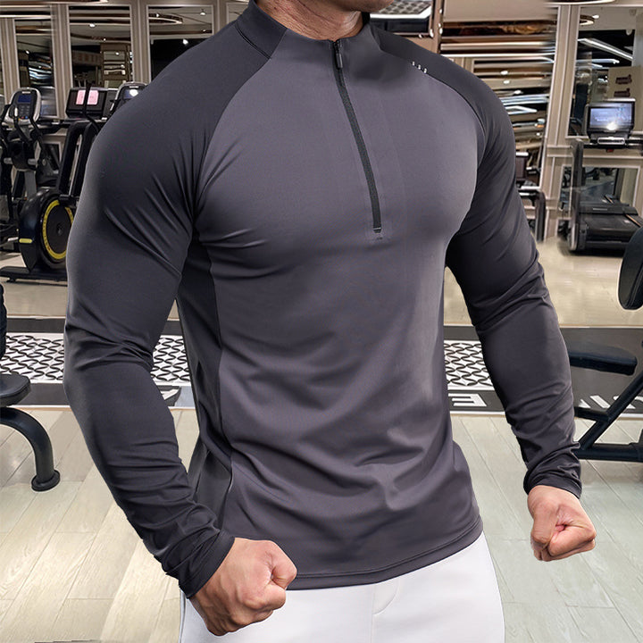 Men's functional t-shirt with half-zip and raglan sleeves Lune London