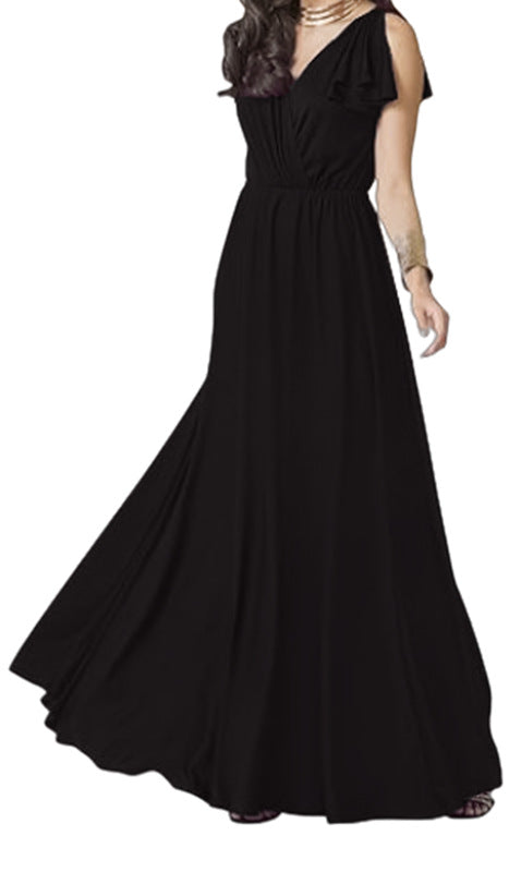 Maxi dress for women with pretty ruffles and an elastic waist Lune London