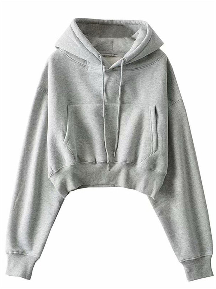 Ladies sweat-crop hoodie with kangaroo pocket Lune London