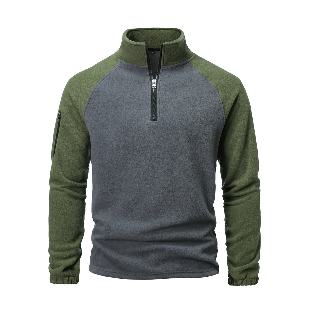 Men's fleece pullover with half-zip and practical pocket design Lune London