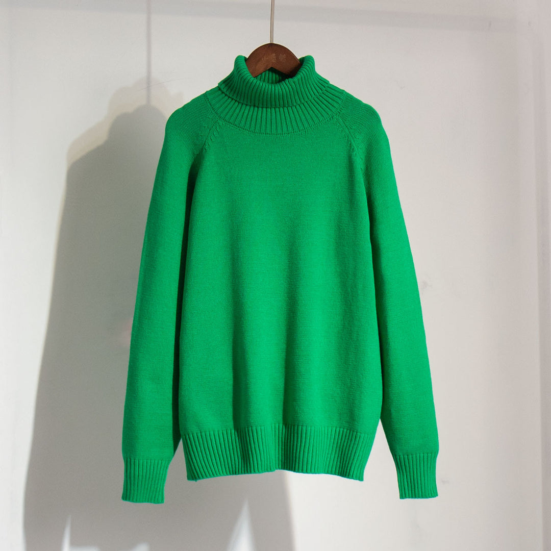 Pull en tricot pour dames avec col montant et coupe décontractée Chic & Stil