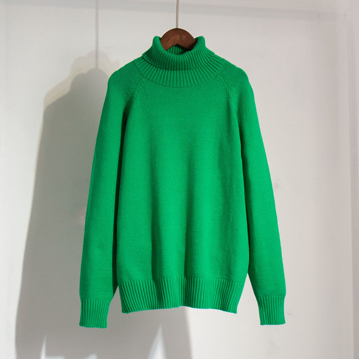Pull en tricot pour dames avec col montant et coupe décontractée Chic & Stil