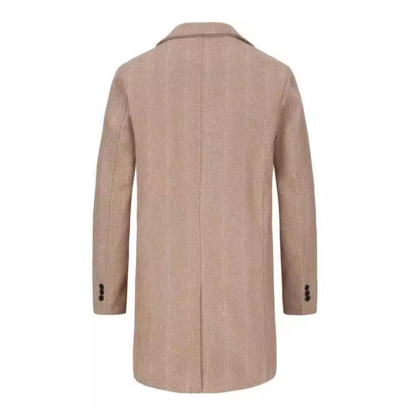 Elegant double-breasted coat for men in high-quality textured material Lune London
