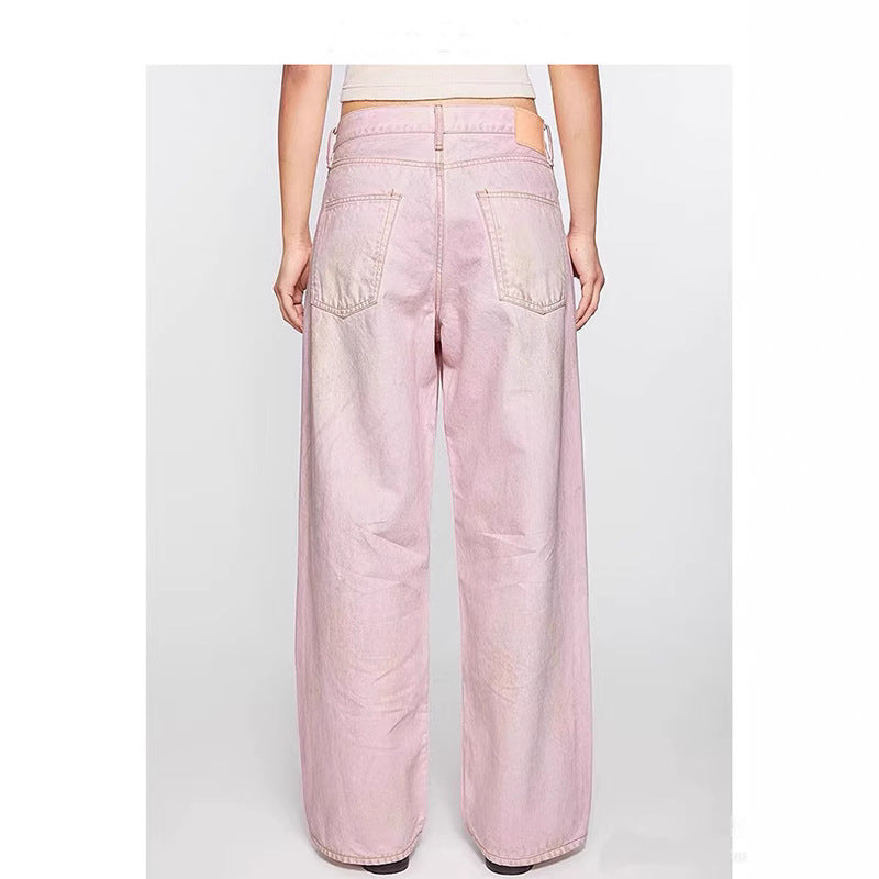 Wide leg jeans for women with high waist and unique color gradient Lune London