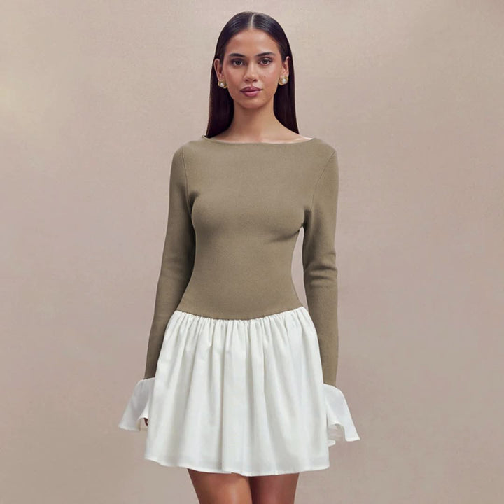 Fashionable women's dress with contrasting skirt Lune London