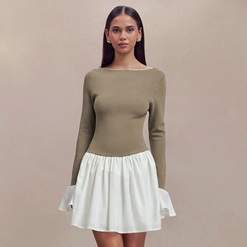 Fashionable women's dress with contrasting skirt Lune London