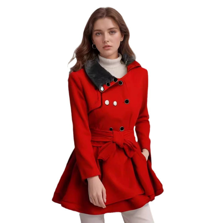 Trendy trench coat for women with soft collar and flared cut Lune London