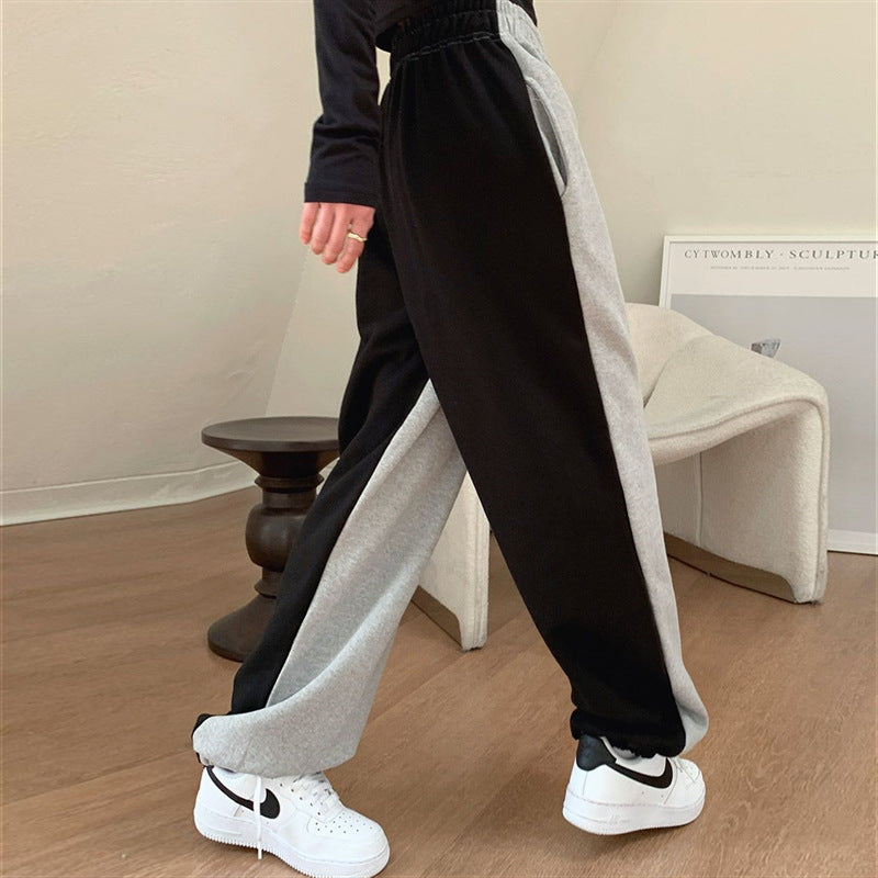 Pantalons de loisirs décontractés pour femmes avec accent de couleur sur le côté Chic & Stil