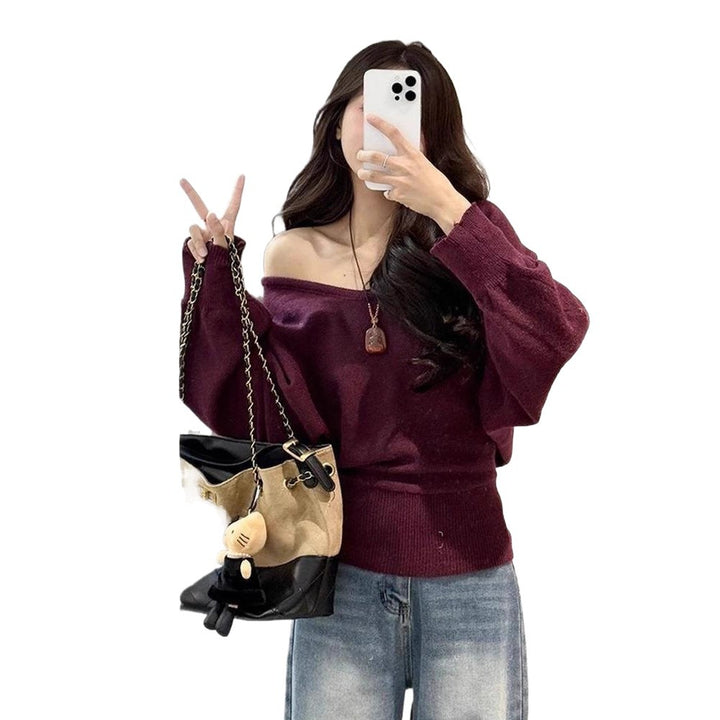 Pull moderne pour femmes avec col en V et ceinture à nouer optionnelle Chic & Stil