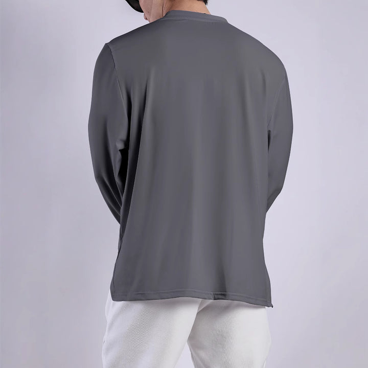 Functional long-sleeve shirt for men with high collar and zipper Lune London