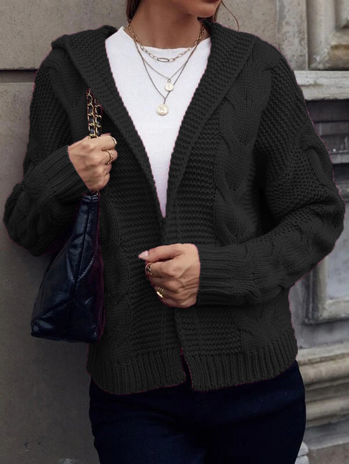 Ladies cardigan with hood and macramé pattern Lune London