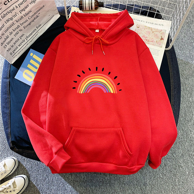Women's hoodie with cheerful rainbow motif Chic & Stil