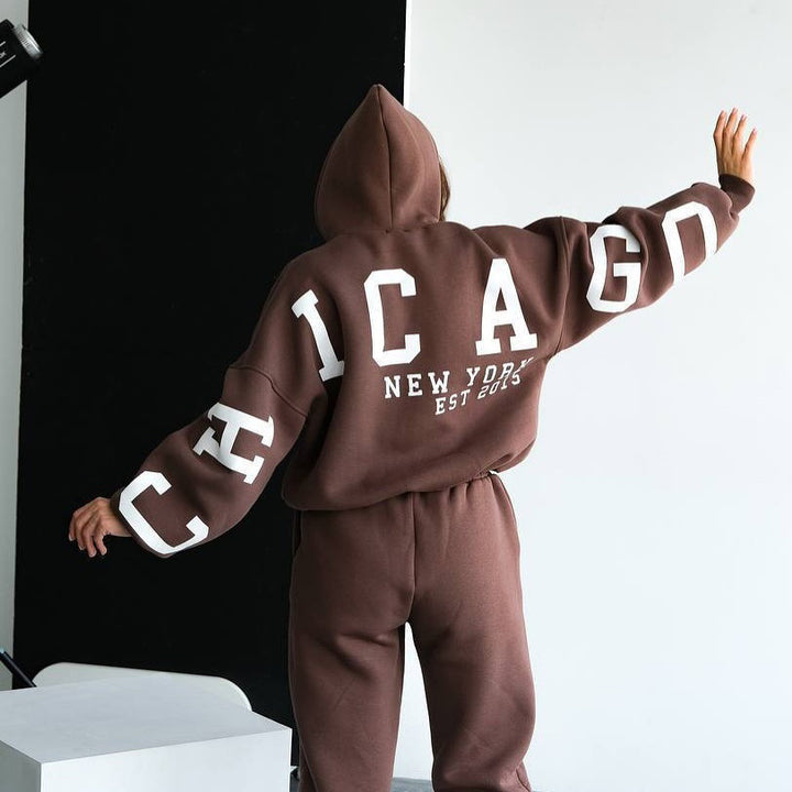 Oversized casual hoodie for women with sporty details Lune London