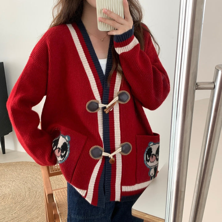 Knitted jacket for women with unique embroidery details Lune London