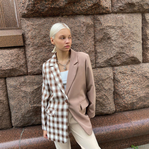 Checkered blazer for women with a soft cut Lune London