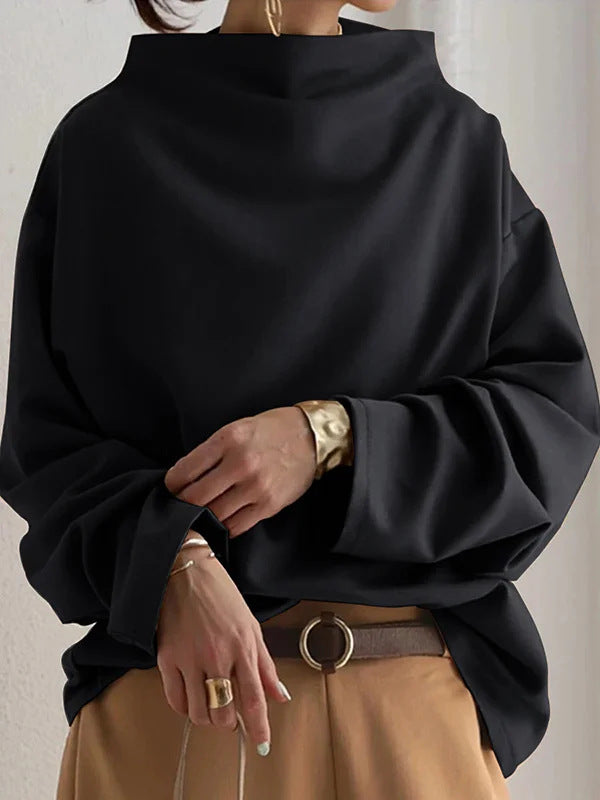 Women's Oversized Sweater with Special Collar and Casual Cut Lune London