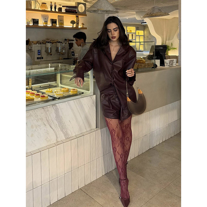 Jacket for women in faux leather with a modern oversized style Lune London