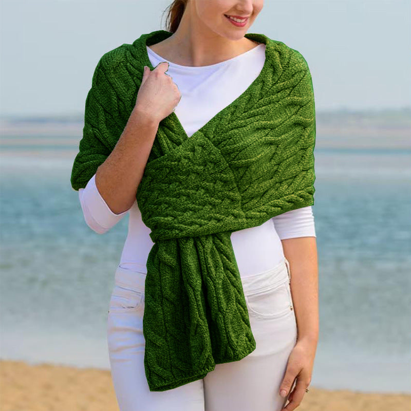 Knot scarf for women with structured twisted pattern Lune London