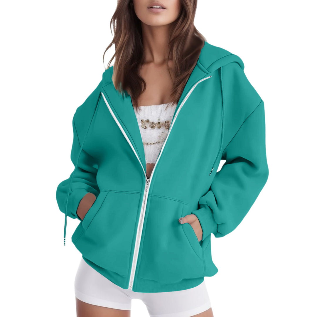 Ladies oversized hooded jacket with practical pockets Lune London