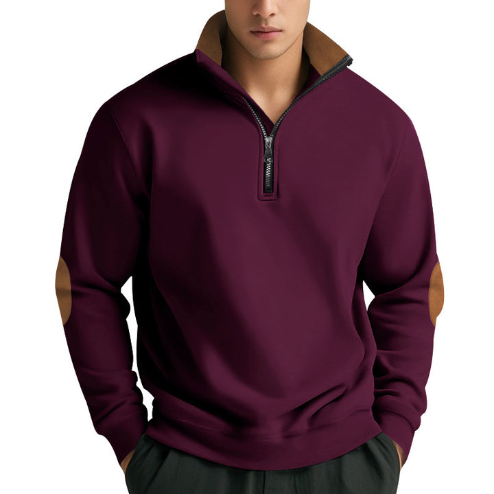 Men's high-neck sweater with zipper and contrasting details Lune London
