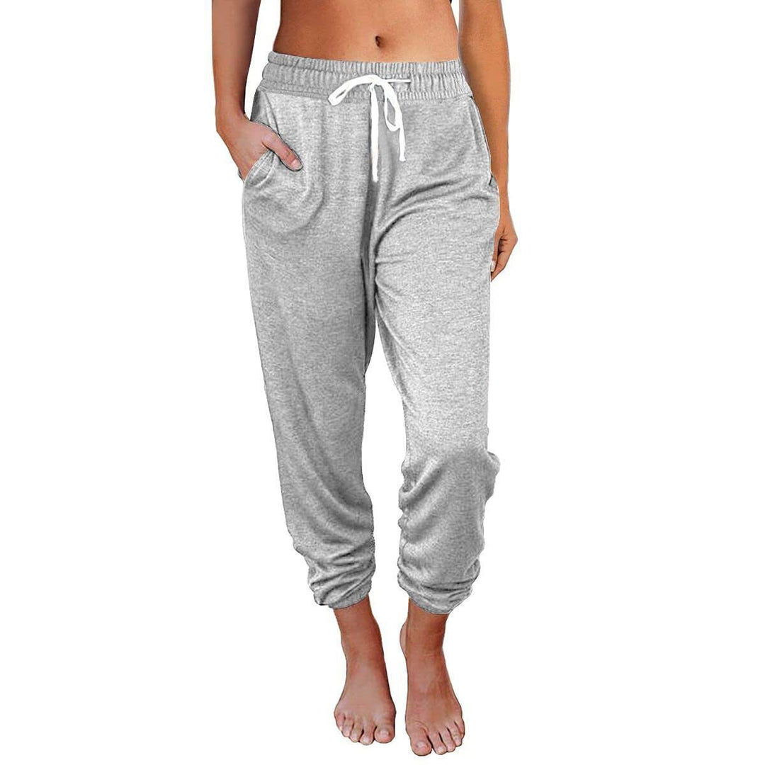 Women Comfortable and Casual Jogging Pants with Elastic Waist and Side Pockets Lune London