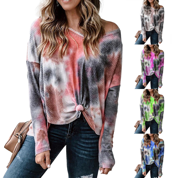 Casual button top for women with side knot Lune London