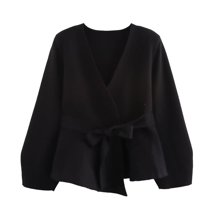Wrap jacket for ladies with an elegant waist and a chic arc pattern