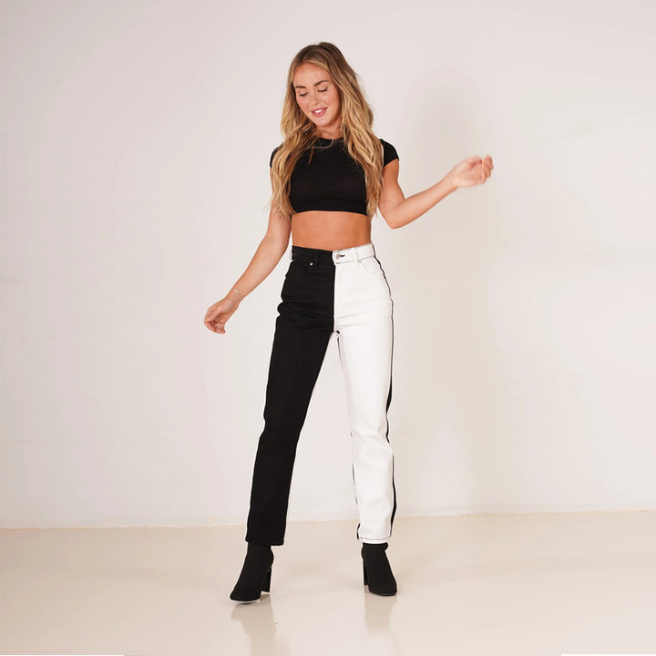 Lune London asymmetrical jeans for women