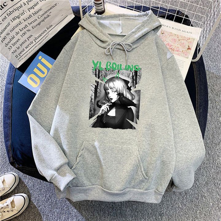 Women's hooded sweatshirt with avant-garde graphic design Chic & Stil